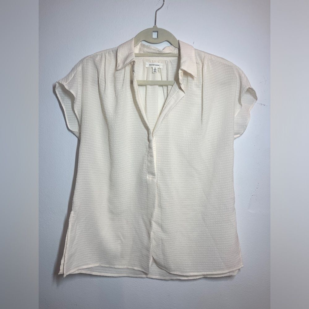 Lightweight ivory blouse by Max Studio. Size S